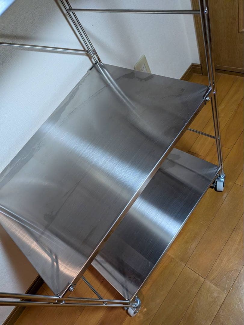 ■送料込■無印 ステンレスユニットシェルフ 棚 家具 シルバー 収納 キャスター