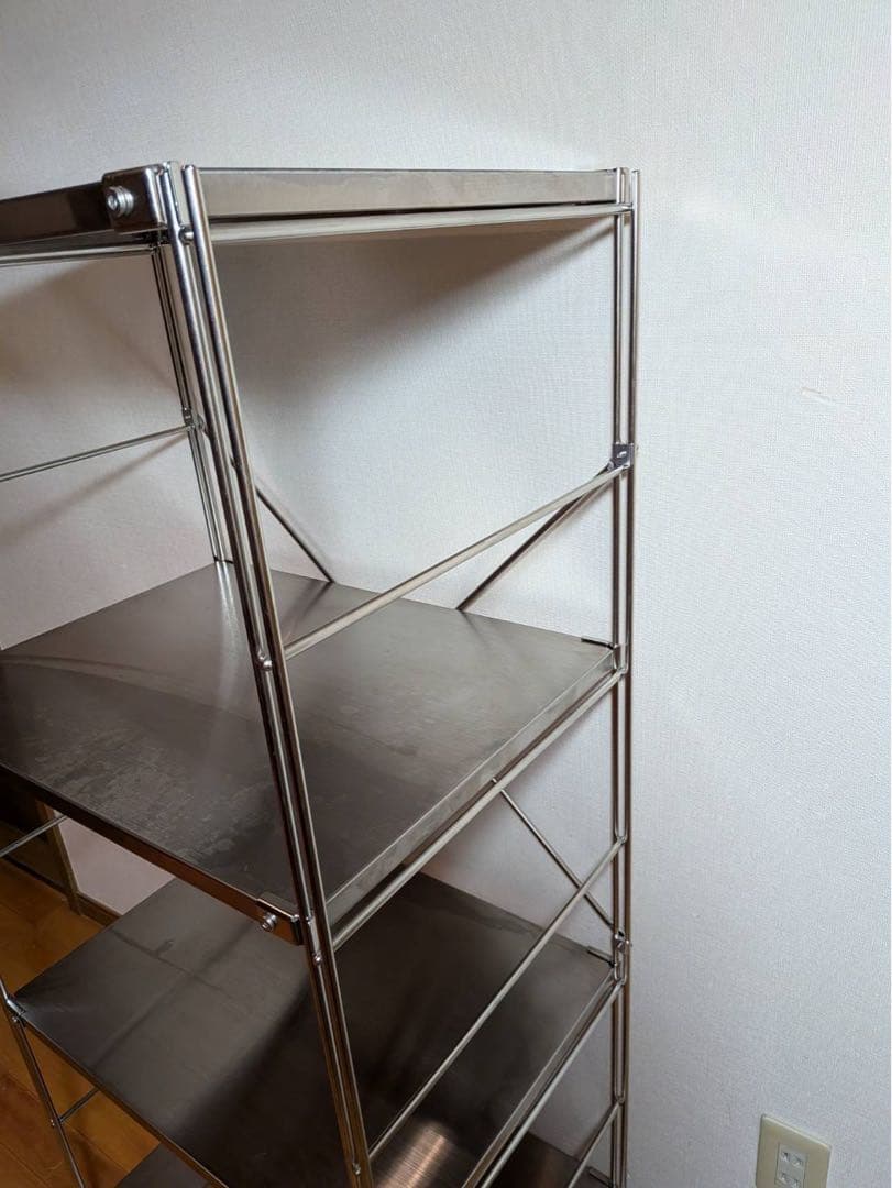■送料込■無印 ステンレスユニットシェルフ 棚 家具 シルバー 収納 キャスター