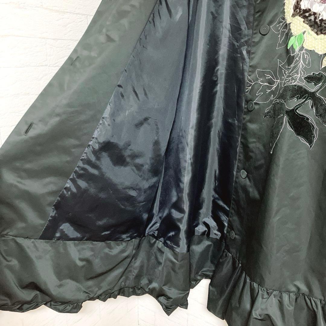 トクコプルミエヴォル 花 刺繍 オーバーサイズ コート 9号 ブラック バルーン