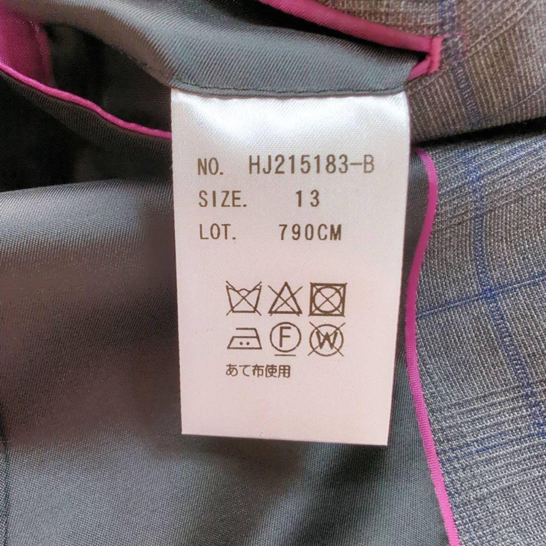 美品☆ HILTON Super 110 グレー チェック柄 パンツスーツ L