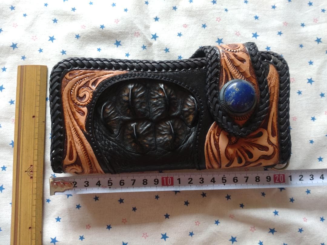 【JIMMY】未使用！ラプスラズリ付きクロコダイルコブ付き長財布