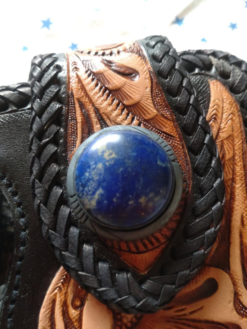 【JIMMY】未使用！ラプスラズリ付きクロコダイルコブ付き長財布