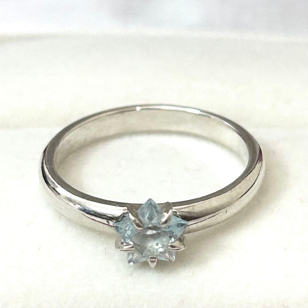 スタージュエリー　シルバー925 アクアマリン　リング　13号