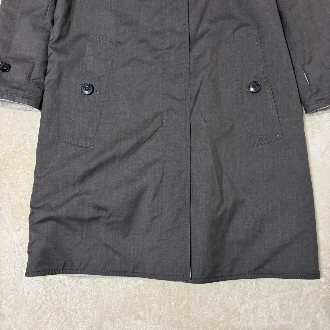 バーバリーロンドン　カシミア100%ロングコート　グレー　リバーシブル