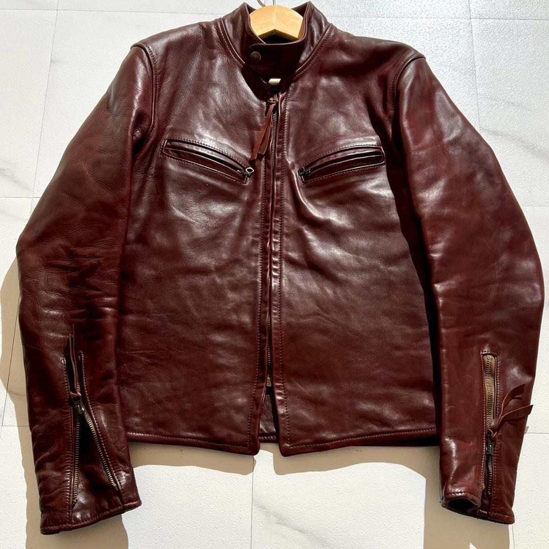 希少　エアロレザー　ボードレーサー　アルパカインナー　馬革　ホースハイド　赤茶