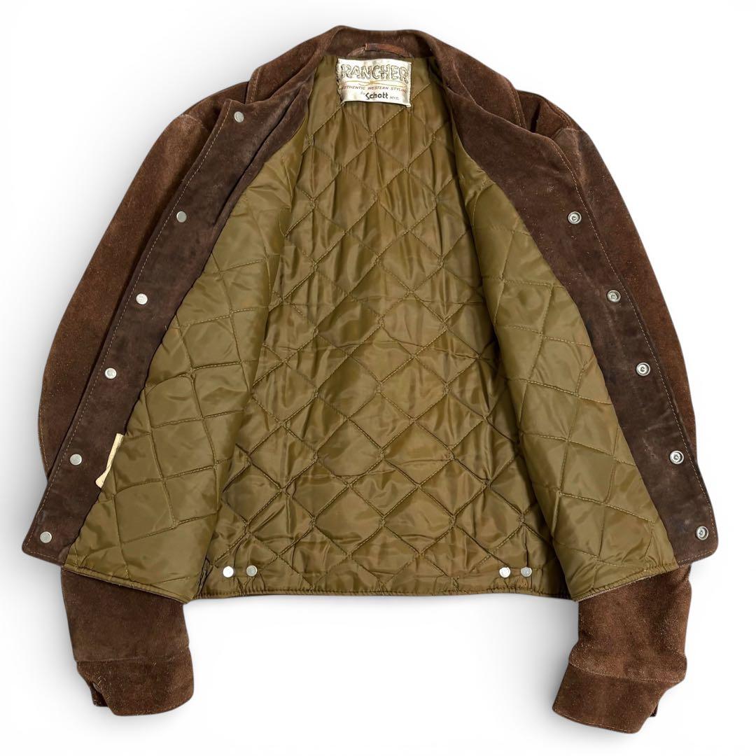 60s 70s ショット RANCHER スウェード レザージャケット 短丈