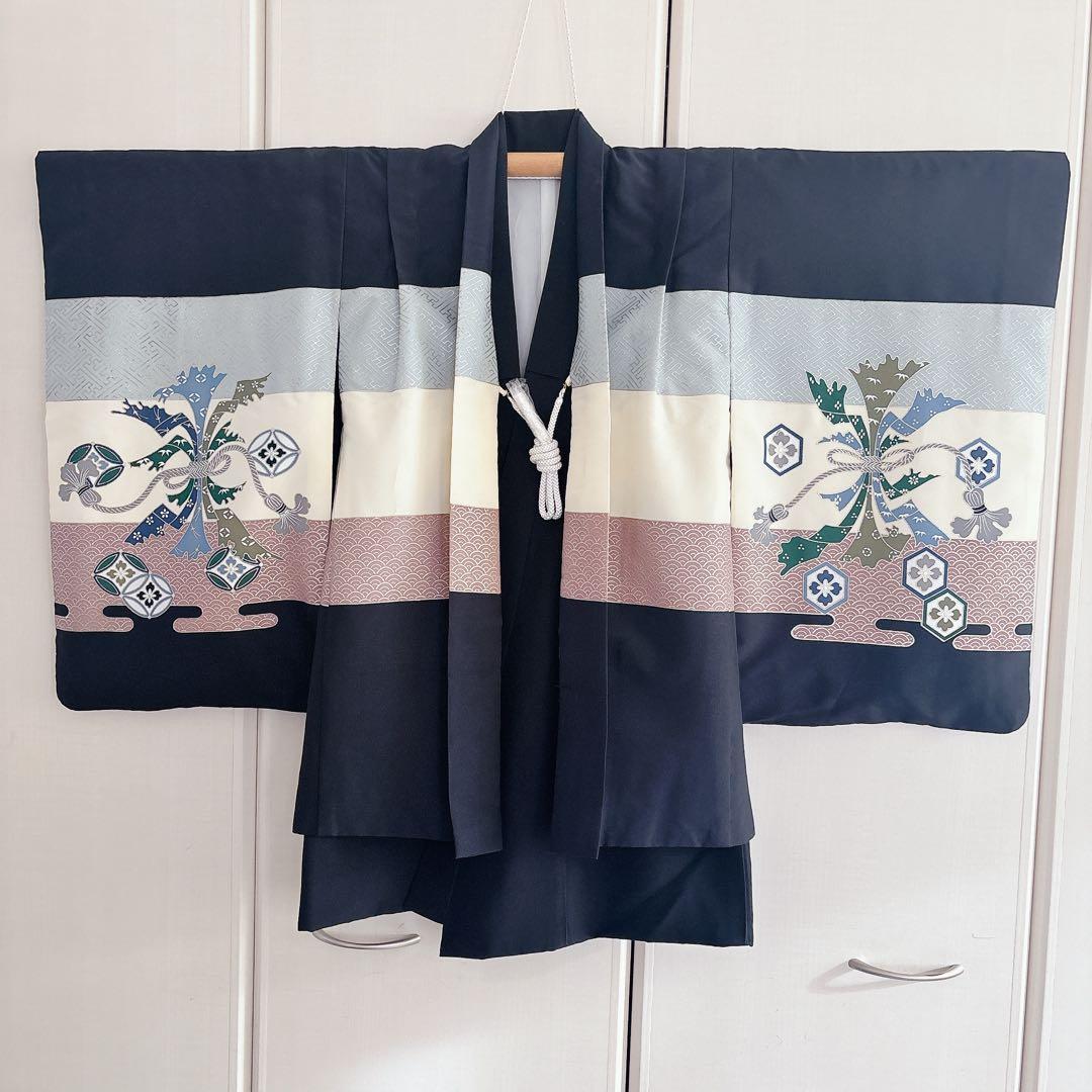 七五三　5歳　７歳　男児　男の子　羽織　袴セット　懐剣　角帯　着物　雪駄　黒