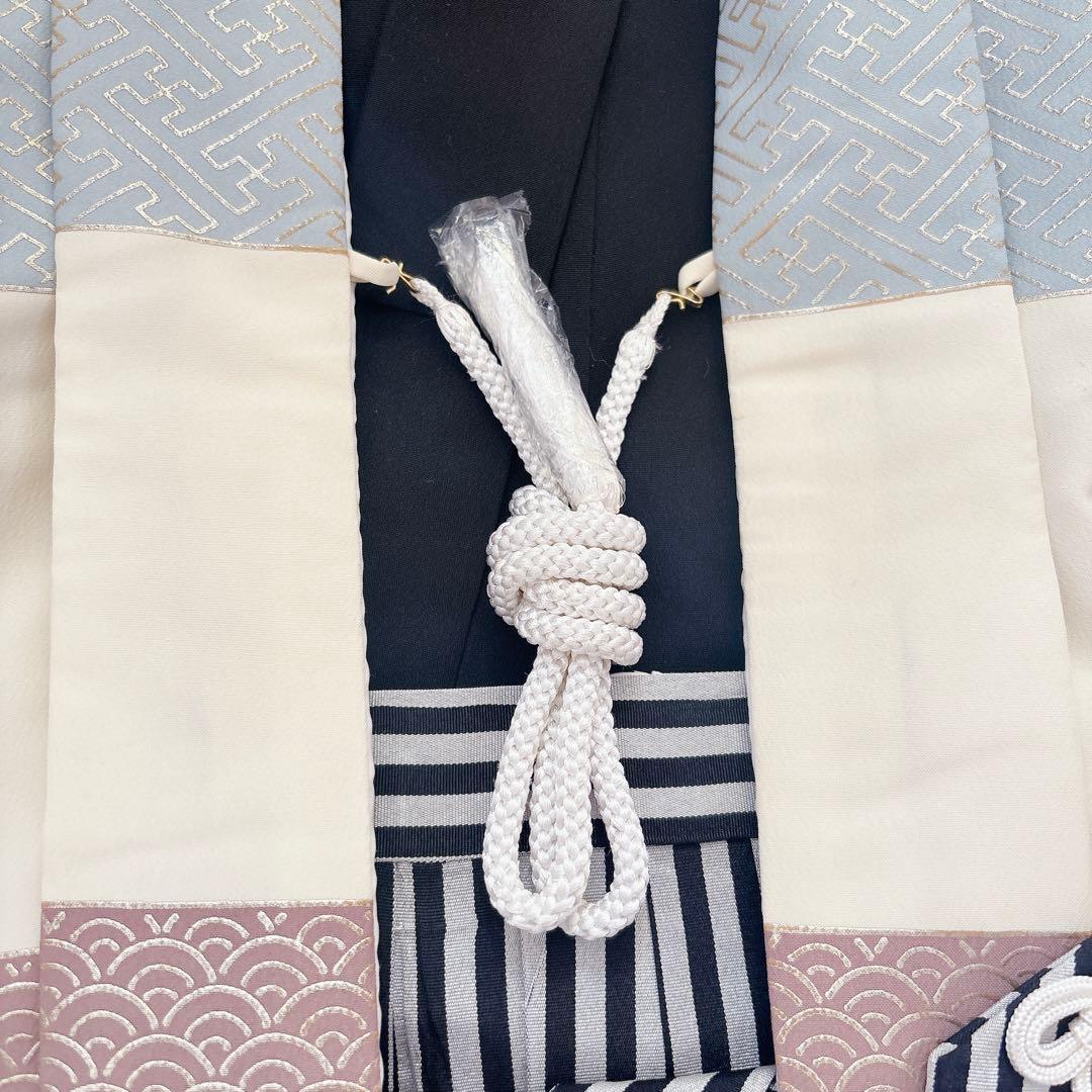 七五三　5歳　７歳　男児　男の子　羽織　袴セット　懐剣　角帯　着物　雪駄　黒