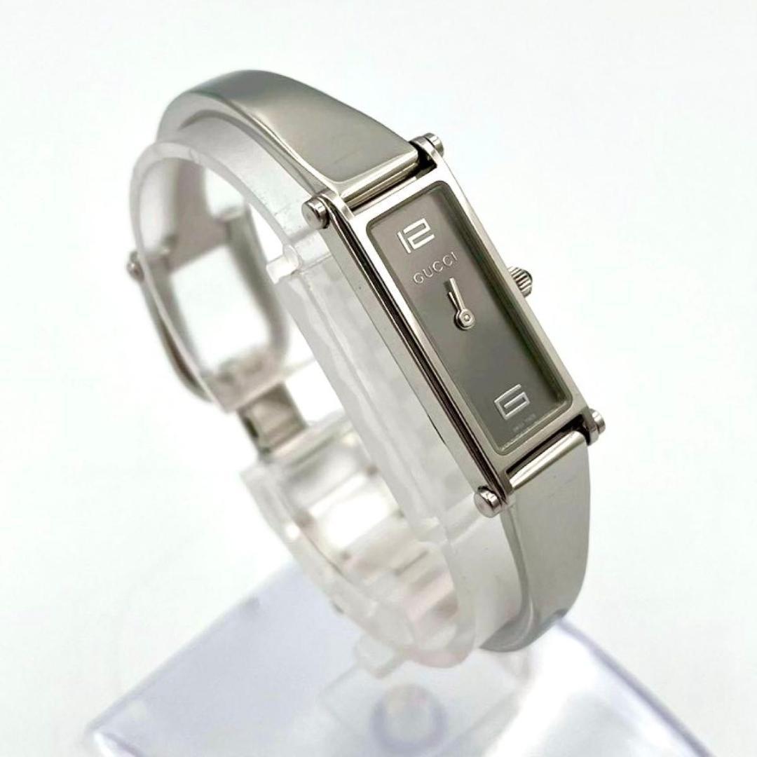 532 新品電池 グッチ 1500L 腕時計 スクエア バングルウォッチ 稼働品