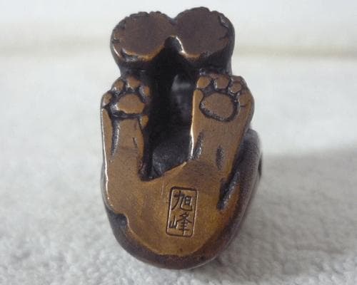 極美品　吉兆　寅　干支　旭峰造　高岡銅器　縁起物　置物