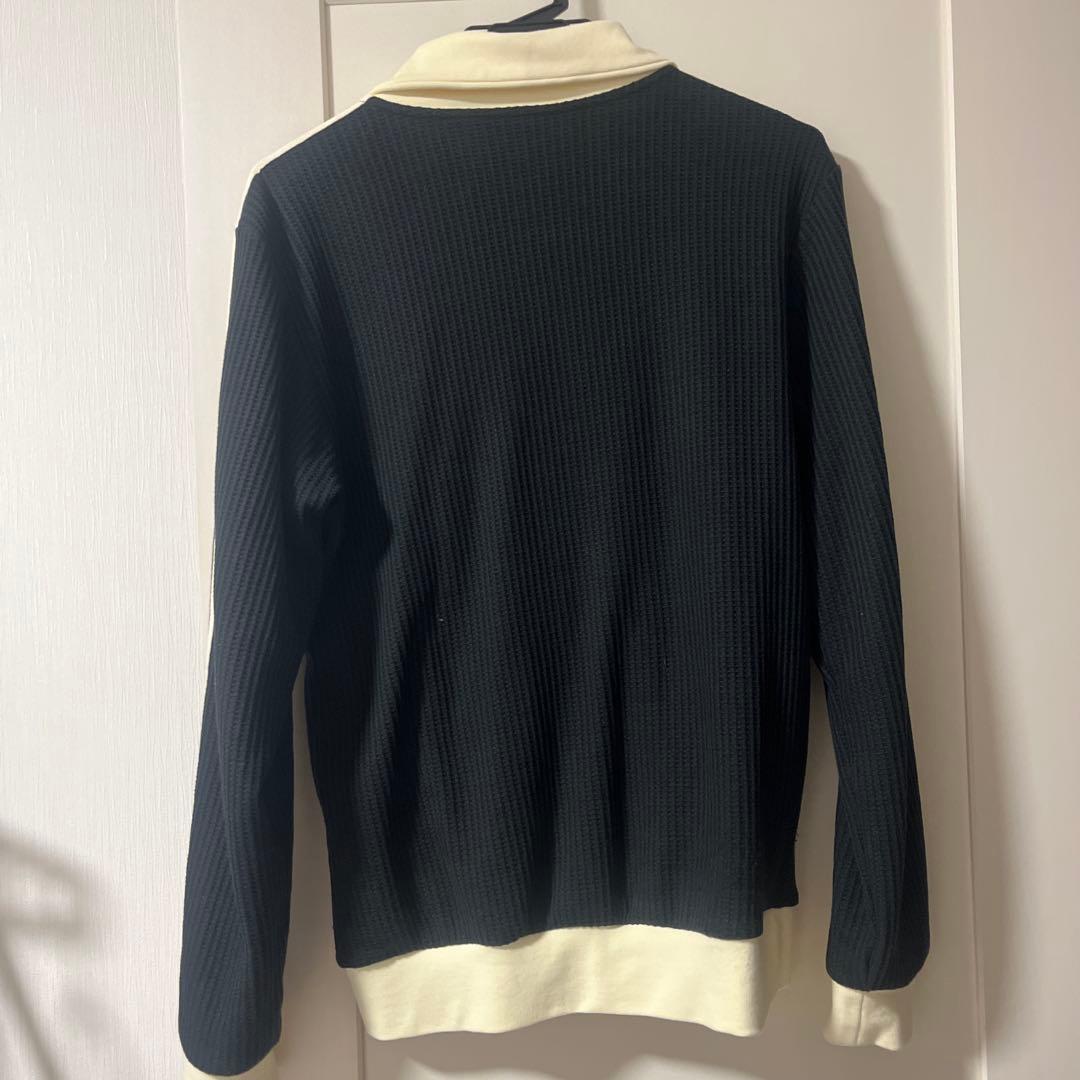 adidas ワッフル素材 ジャージ S ブラック/クリーム