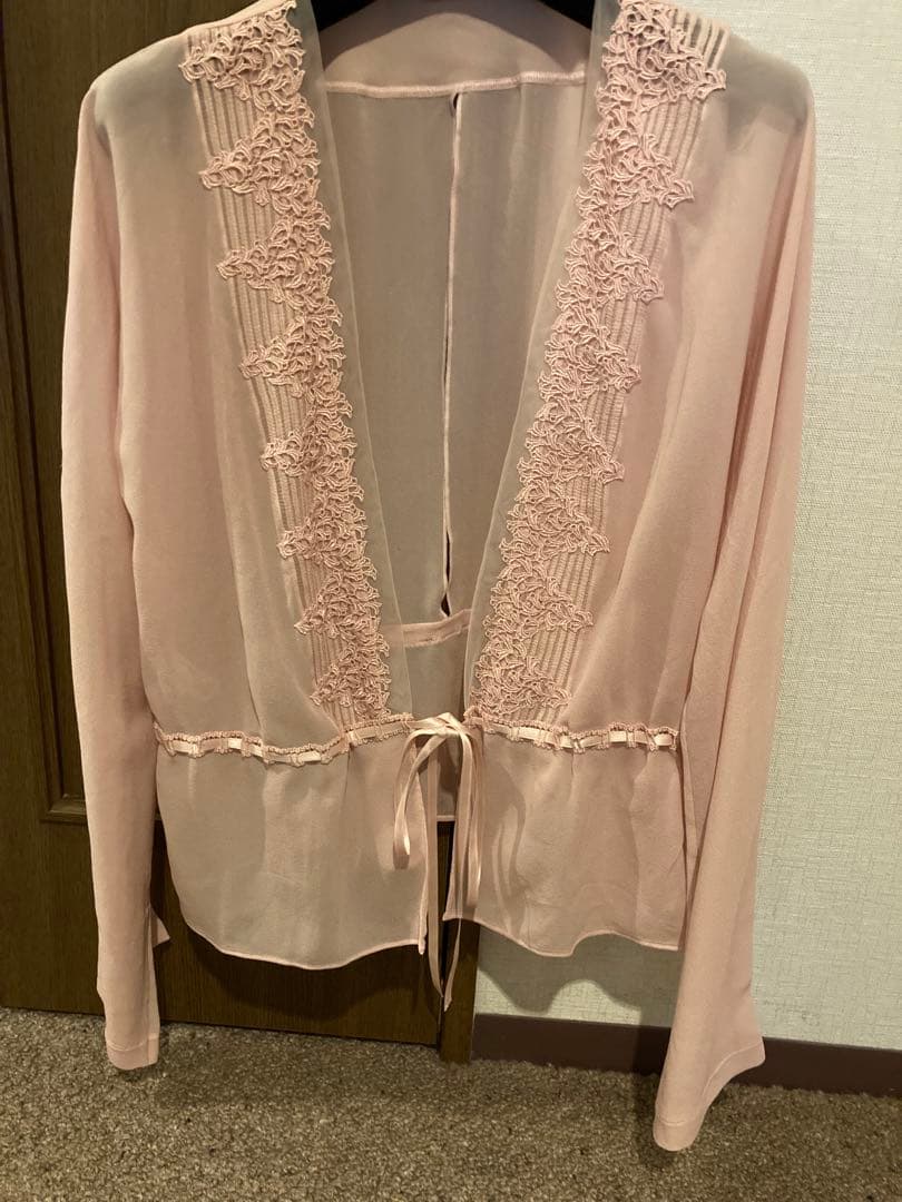 ラペルラ　シルクカーディガン　サイズ1 パウダーピンク