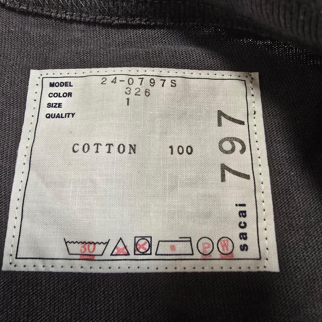 【新品】sacai サカイ 2024SS バックプリント チャコールグレー 1