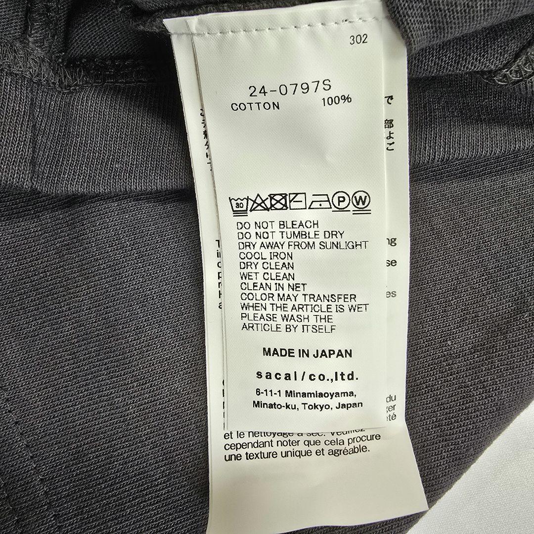 【新品】sacai サカイ 2024SS バックプリント チャコールグレー 1