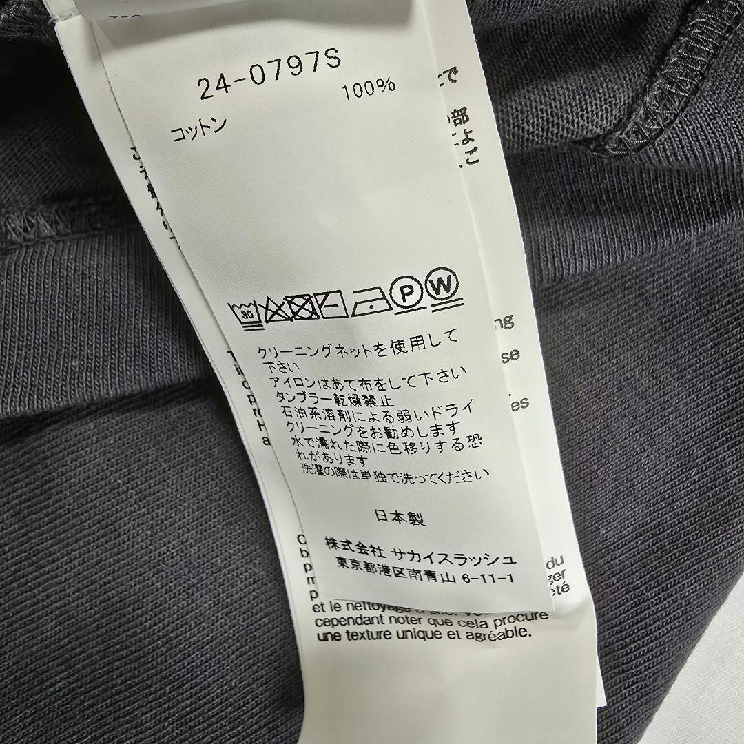 【新品】sacai サカイ 2024SS バックプリント チャコールグレー 1