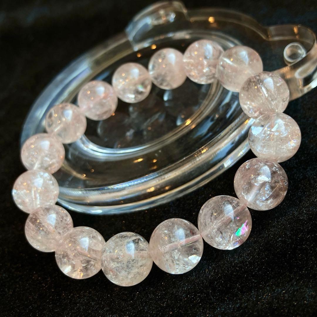 佳*様 人気♡ピンクアゼツライト 大玉ブレスレット 虹あり！