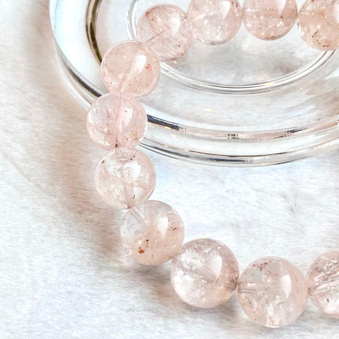 佳*様 人気♡ピンクアゼツライト 大玉ブレスレット 虹あり！