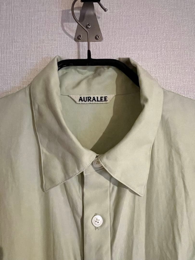 AURALEE ライトグリーン 半袖シャツ