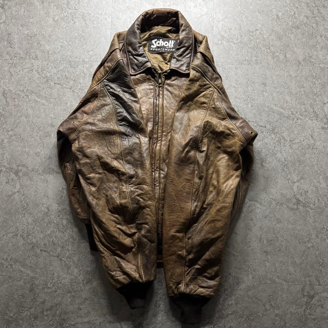 vintage Schott 3L A-2 フライトジャケット 短丈　USA製