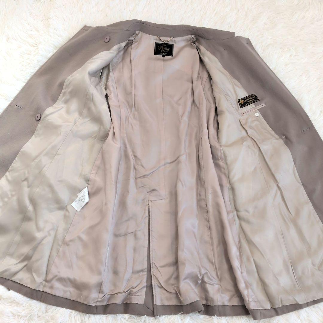 【23区】 ロングコート ウール グレージュ ロロピアーナ 大きいサイズ 46