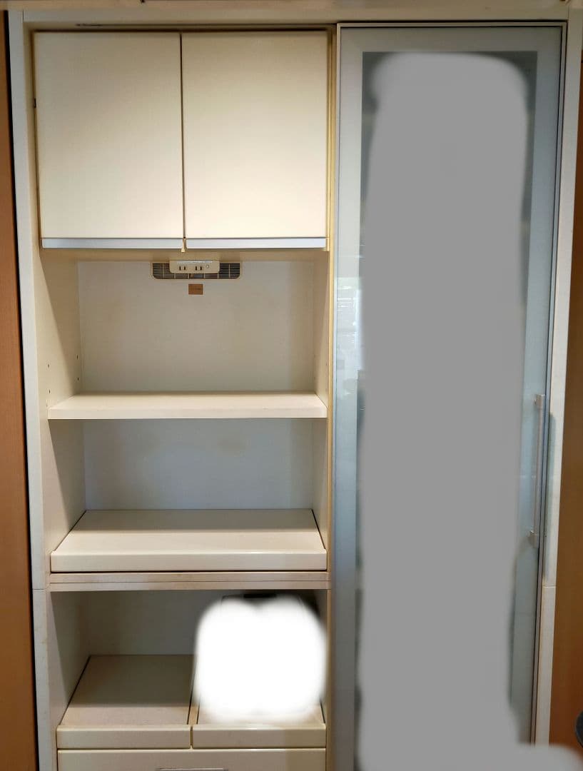 モリタインテリア 120cm幅 高さ205cmダイニングボード 食器棚 ホワイト