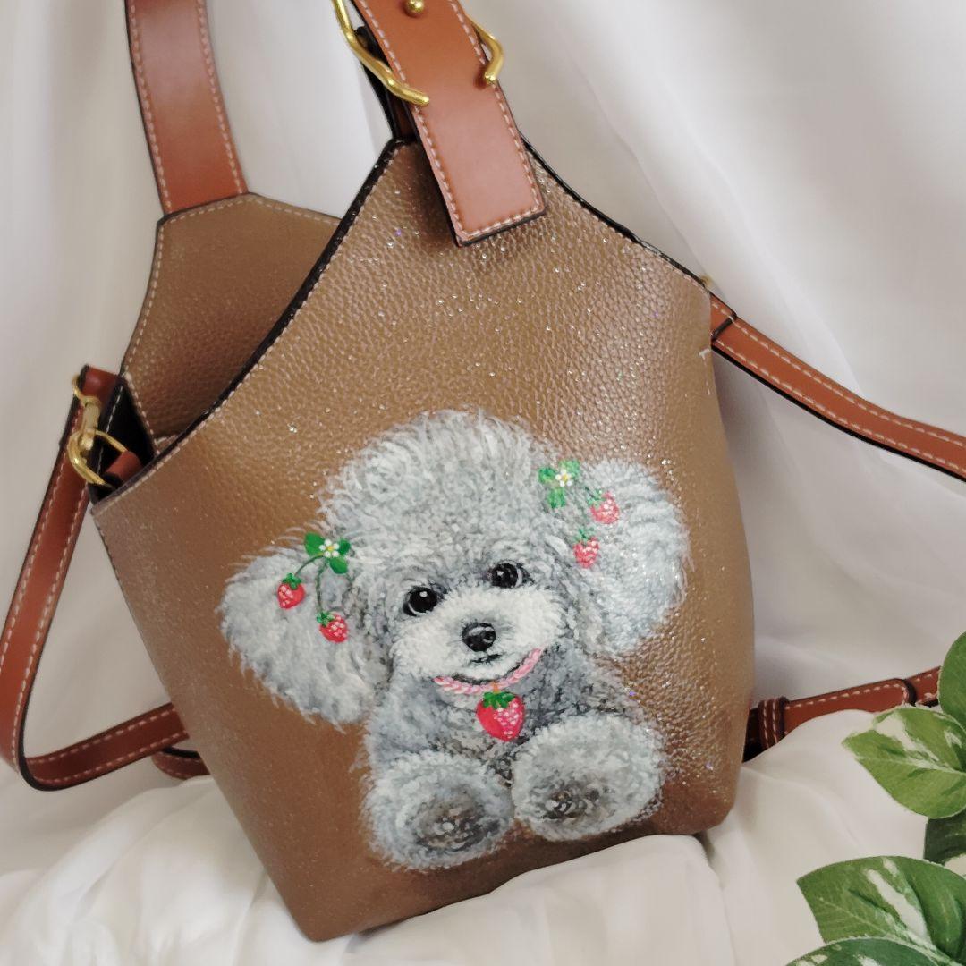 トールペイント♥トイプードルキーケース♥シルバートイプードルバック