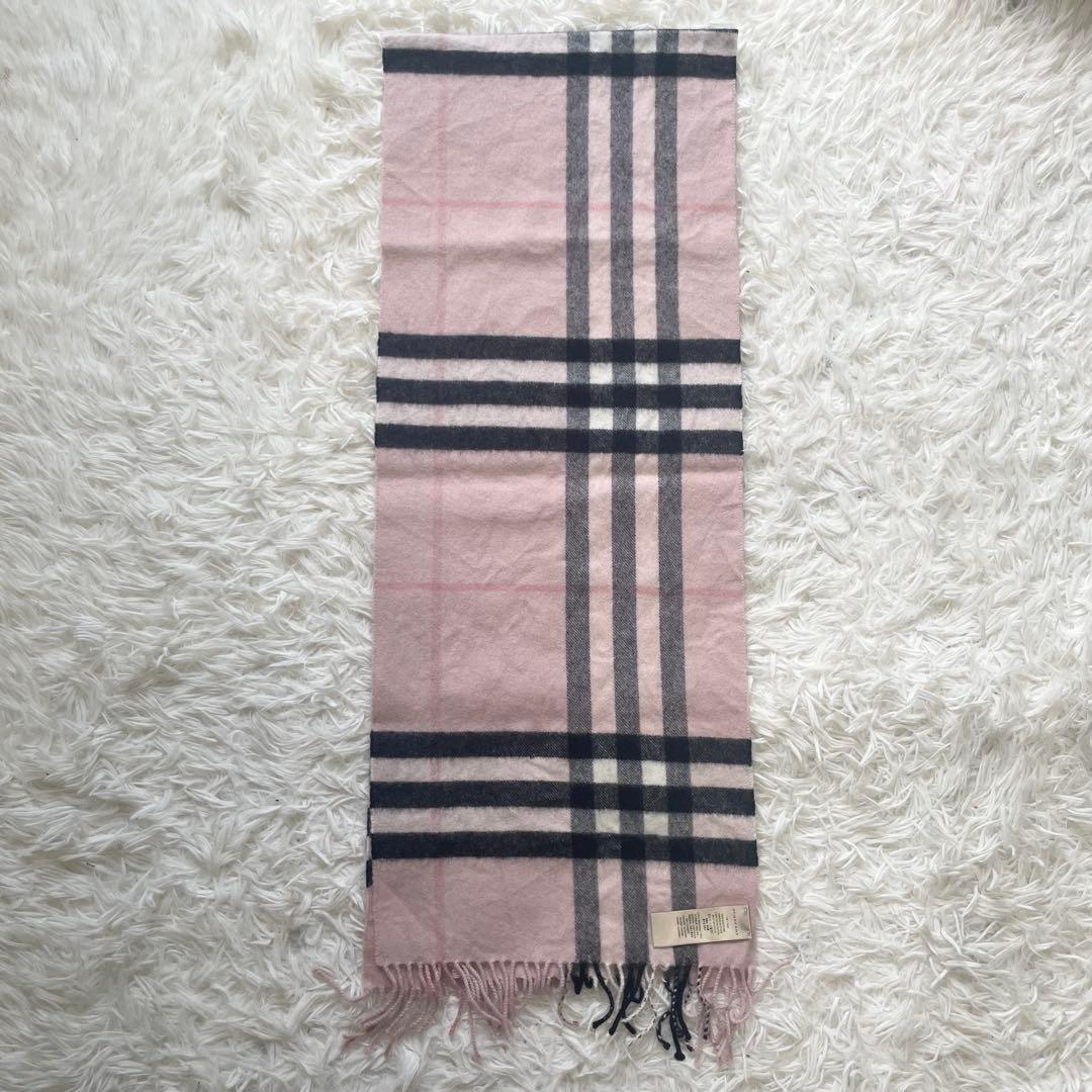 【美品】BURBERRY バーバリー マフラー カシミヤ100% メガチェック