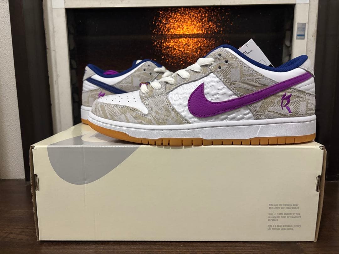 Nike Dunk Low PRM PL 9.5 ホワイト/グレー/パープル