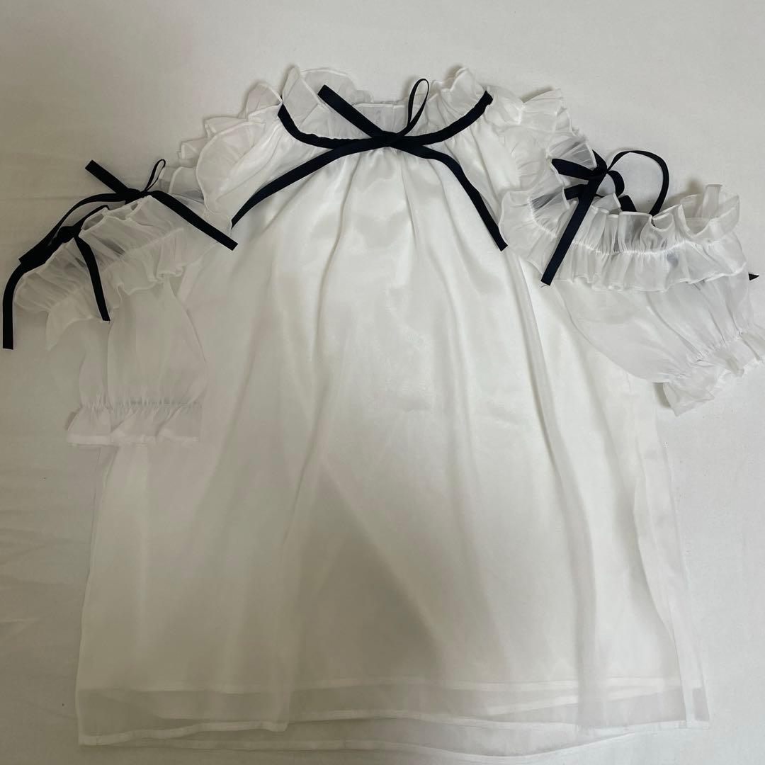 rosemuse shoulder frills blouse 白 ロゼミューズ