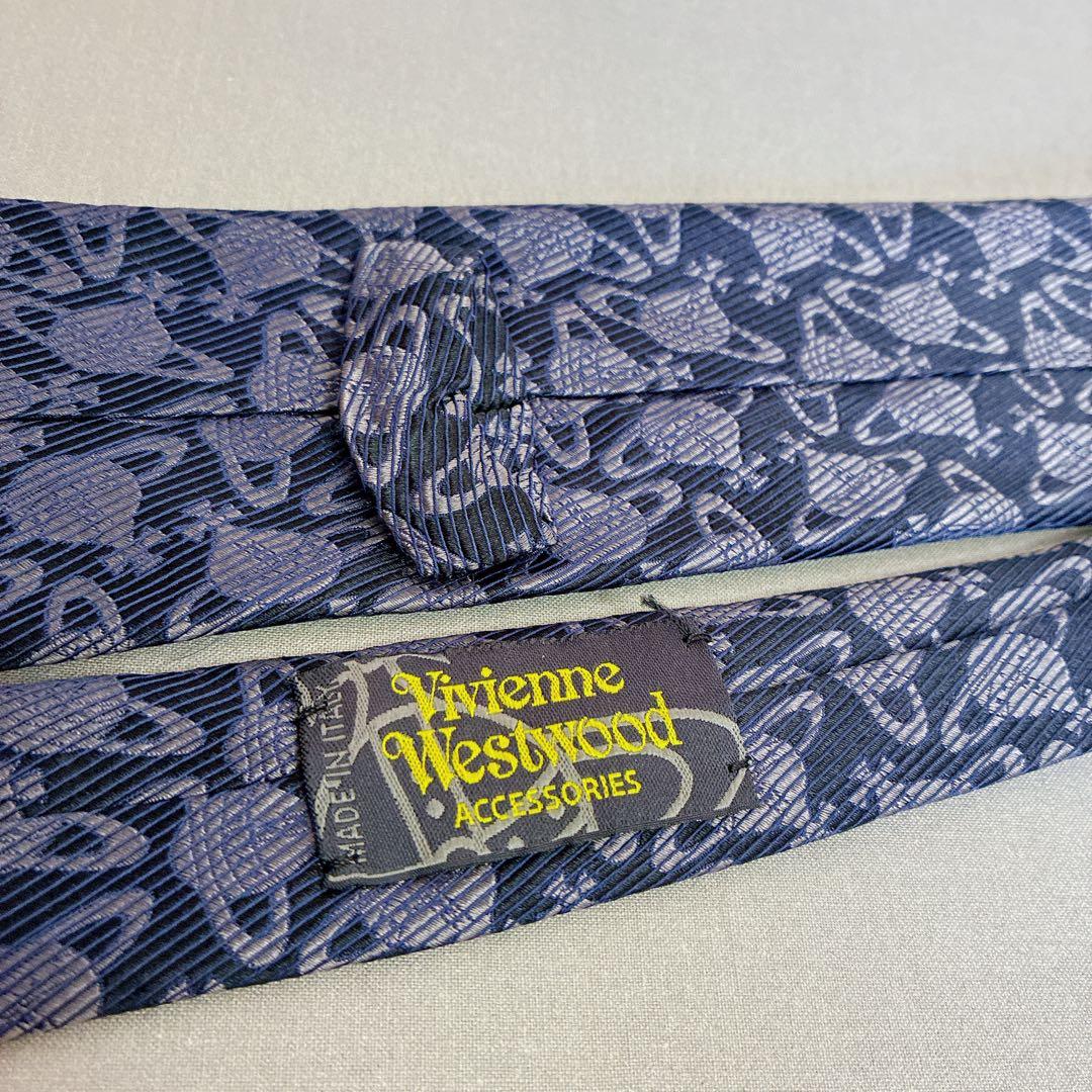 ヴィヴィアンウエストウッド オーブ 総柄 シルク 絹 ネクタイ イタリヤ製