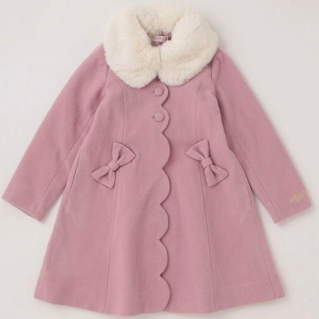 メゾピアノ スカラップウールコート　130