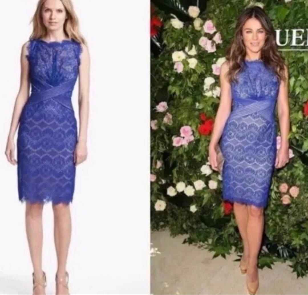 TADASHI SHOJ ロイヤルブルー　レースワンピース