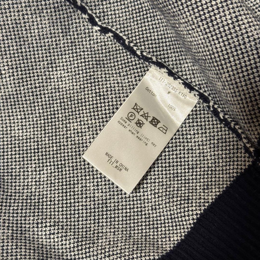 【極美品】TTT MSW　ダイヤモンドパターン　カーディガン　ネイビー