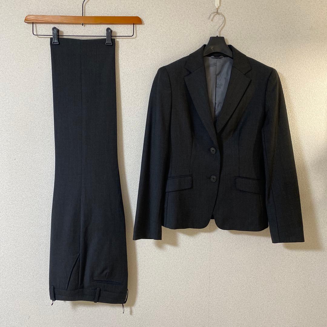 J.PRESS ジェイプレス パンツスーツ 7 W72 グレー ストレッチDMW