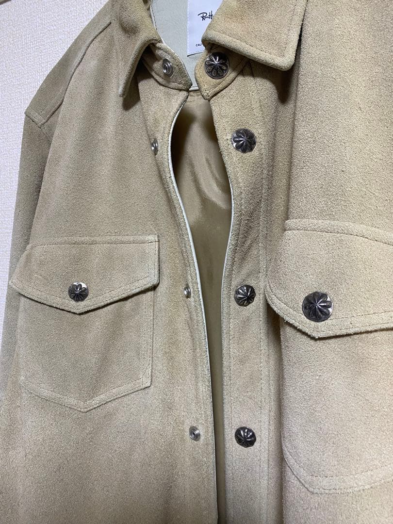 ロンハーマン スウェードジャケット シャツ 牛革 ベージュ コンチョ