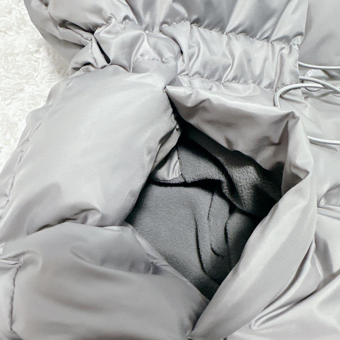 【美品】COACHグレー ファー フード付き ダウンジャケット Cロゴ　Sサイズ