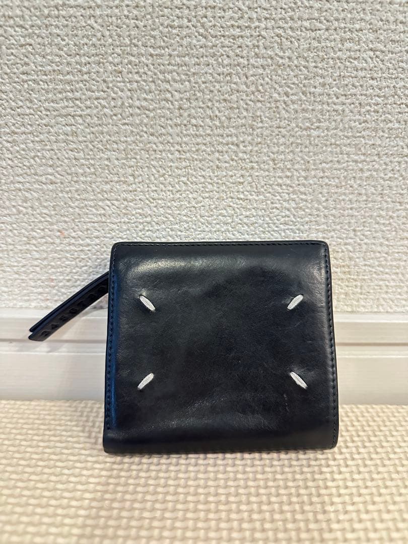 マルジェラ　二つ折り財布 ファスナー付き　ブラック