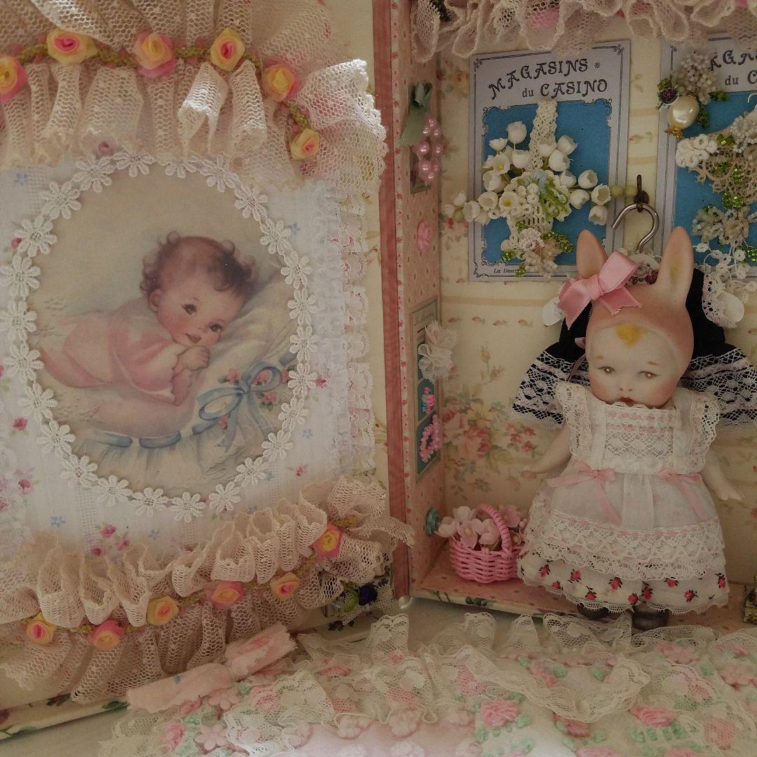 お飾りボックス♥️ うさぎビスクドール2点セット♥️