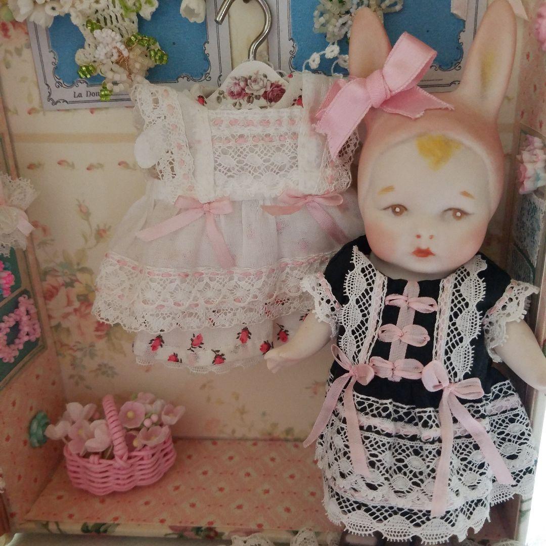 お飾りボックス♥️ うさぎビスクドール2点セット♥️