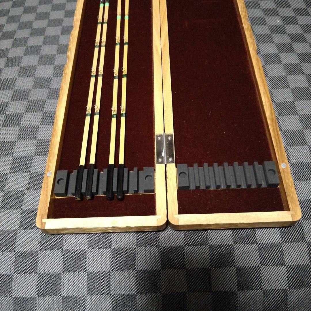 ワカサギ竿 4本セット 木製ケース付き