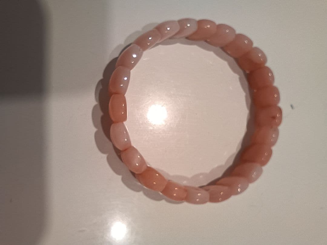 ピンク ビーズ ストレッチブレスレット