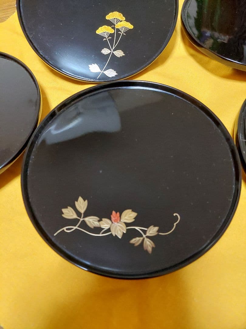 新品未使用　伝統工芸輪島塗　5枚セット　一点物