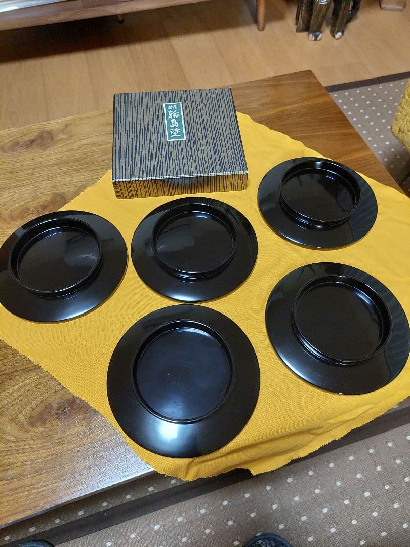 新品未使用　伝統工芸輪島塗　5枚セット　一点物