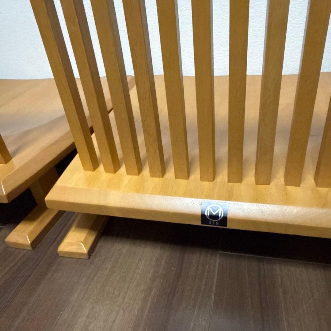 ミキモク ZENシリーズ 2脚セット 座椅子 ローチェア イス 天然木 希少 ①