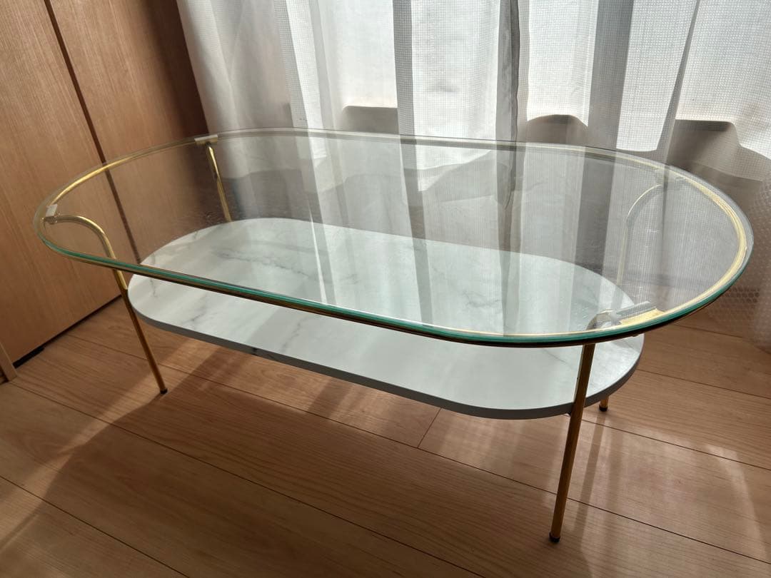 Francfrancレガート コーヒーテーブル L ゴールド×マーブル　大理石柄