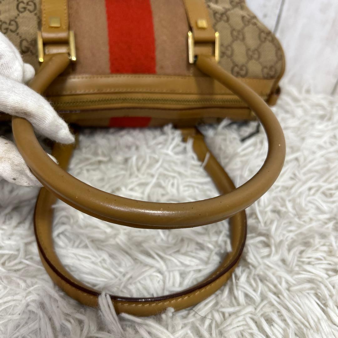 GUCCI GGキャンバス シェリーライン　ミニボズトンバッグ　トートバッグ