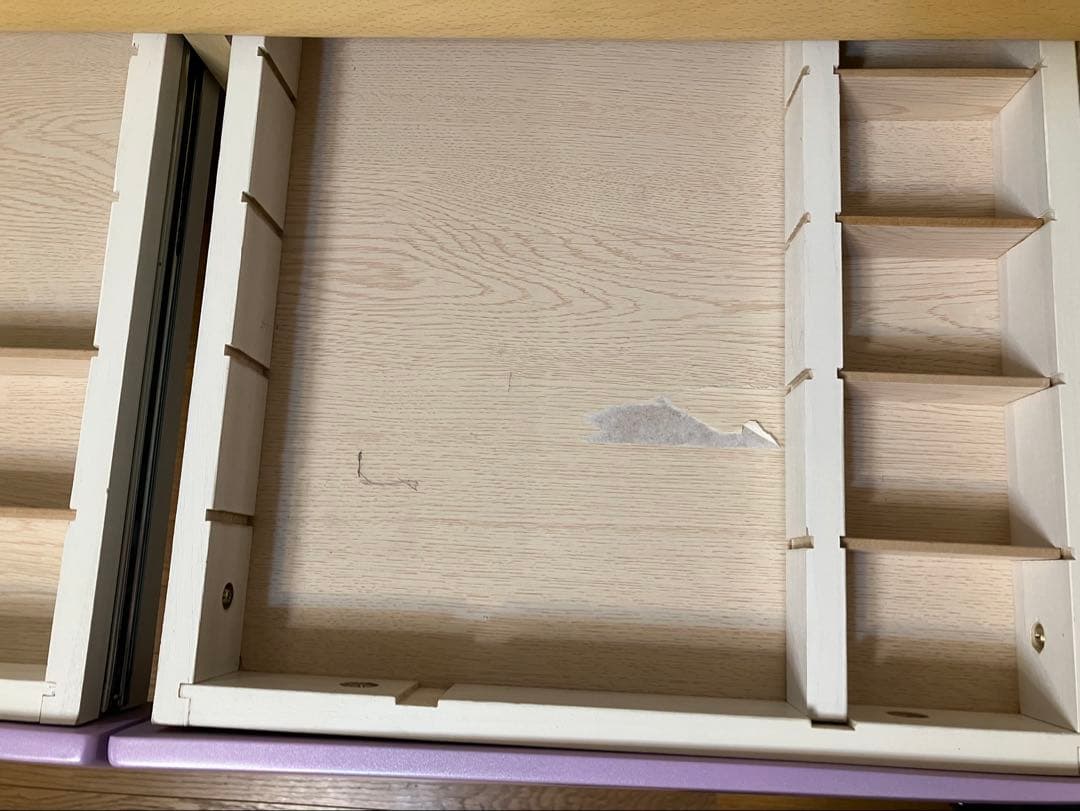 勉強机　学習机　机　デスク　　むらさき　紫　パープル　シンプル　木