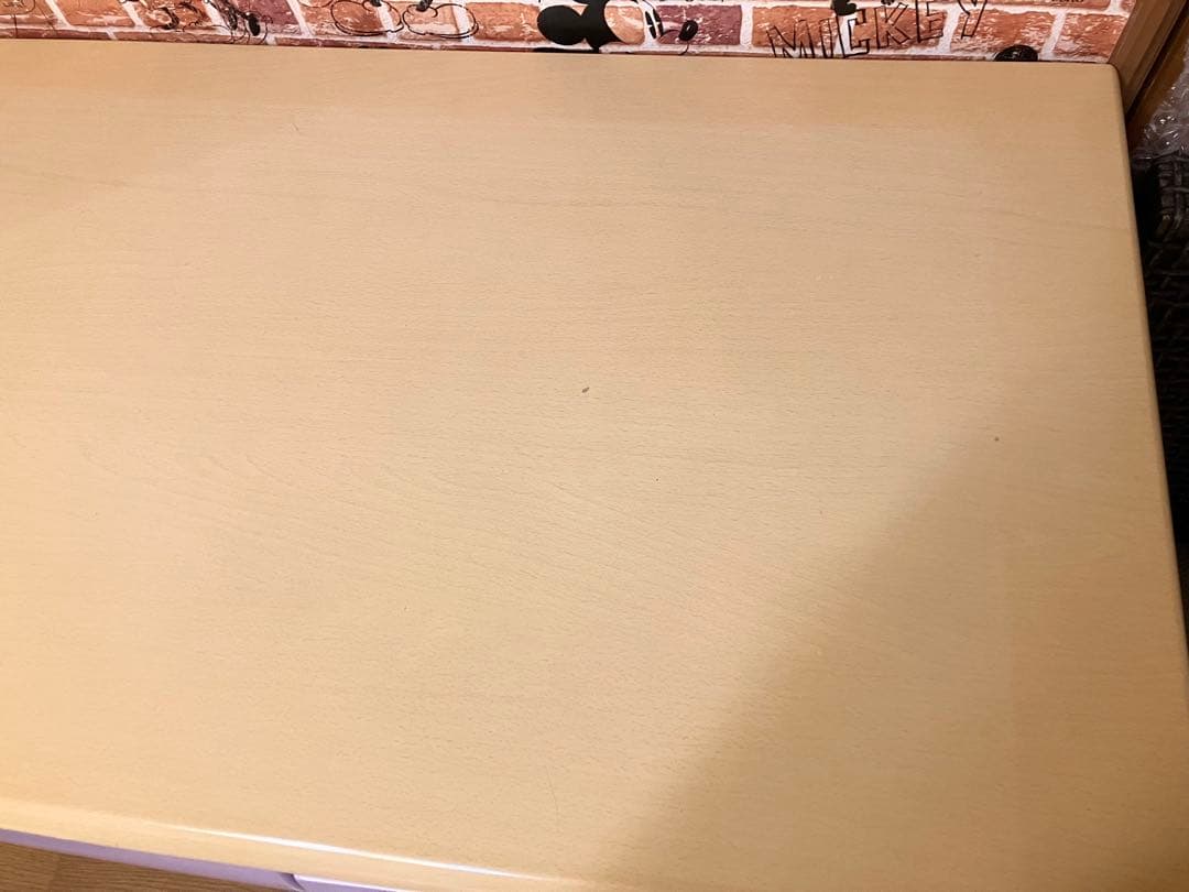 勉強机　学習机　机　デスク　　むらさき　紫　パープル　シンプル　木