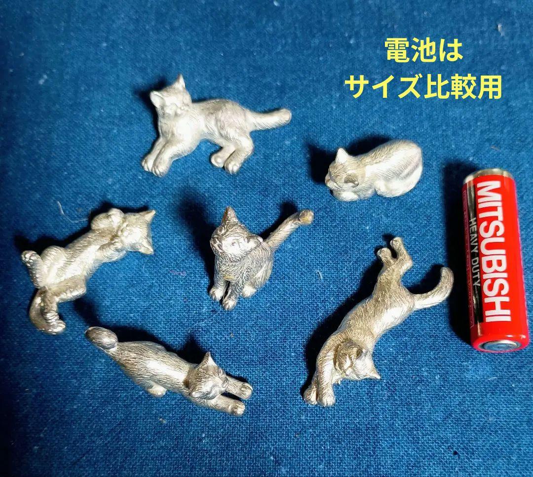 猫デザインの錫製(ピューター)箸置き 6個セット　太田祐輔氏製作