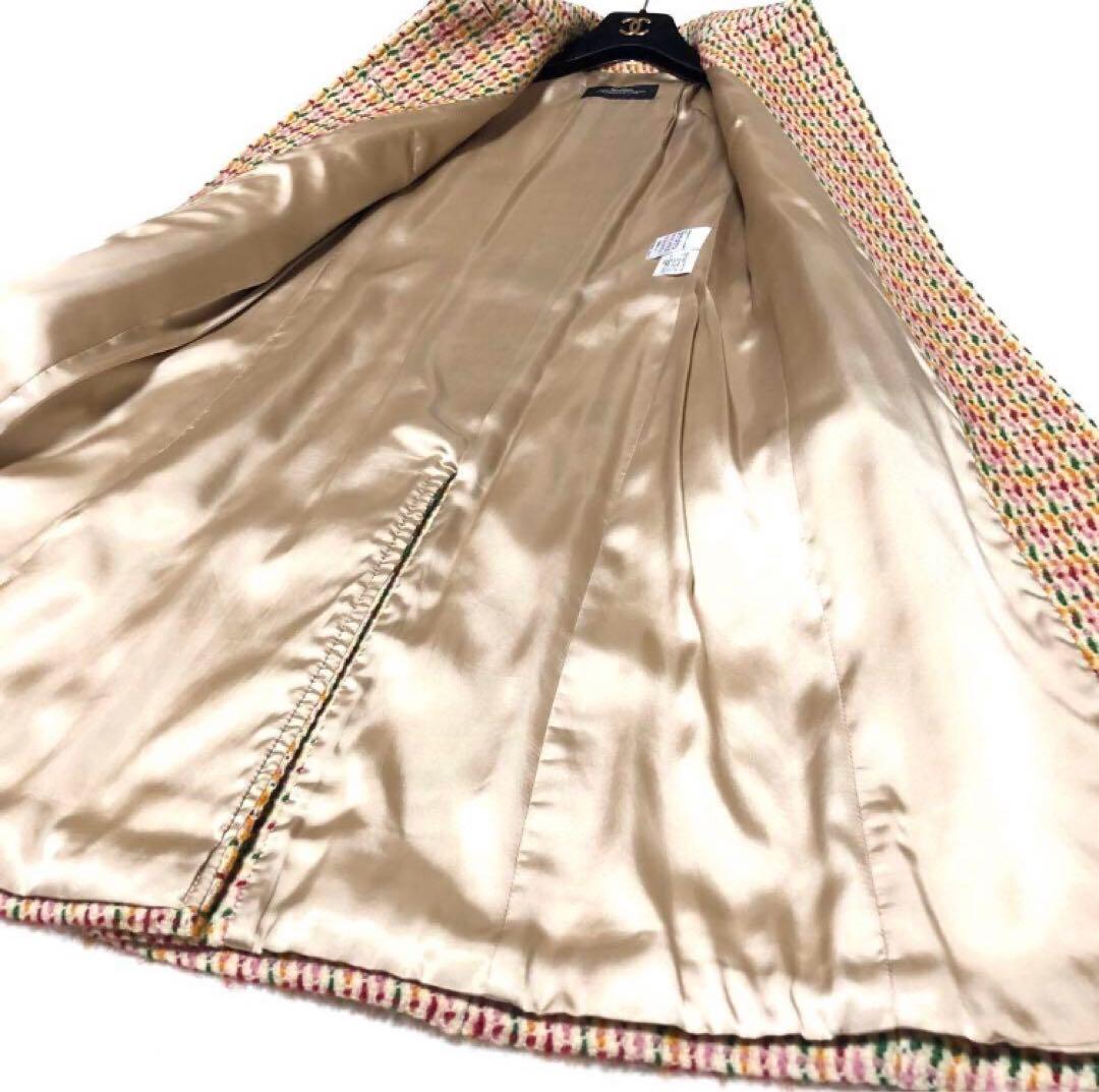 未使用級　マックスマーラ　チェスターコート　ツイード　マルチカラー　ウール